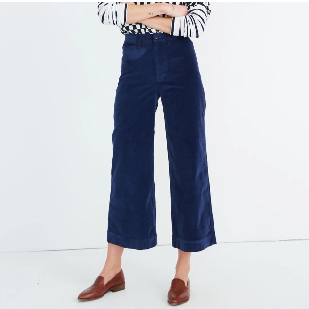 Madewell Blue Velvet Women's Wide-Leg Pants Size 25